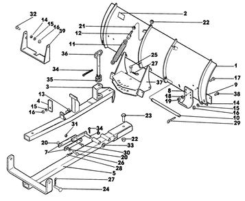 Dozer Blade Diagram and Parts List for 62542C (K00000001-K99999999)(1991) Lawn Boy Lawn Tractor